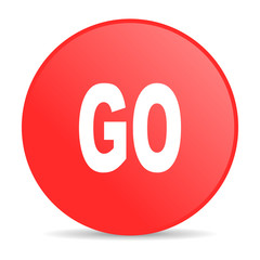 go red circle web glossy icon