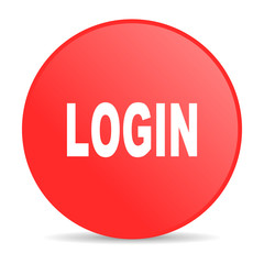 login red circle web glossy icon