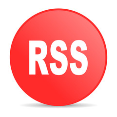 rss red circle web glossy icon