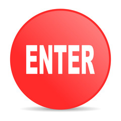 enter red circle web glossy icon