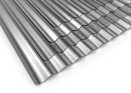 Corrugated sheets of metal