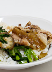 Pork leg with rice