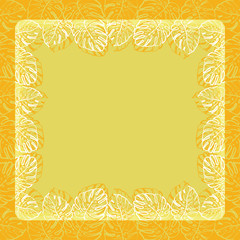 Background, frame of leaves