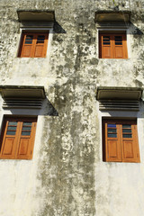 Old building with wood windows