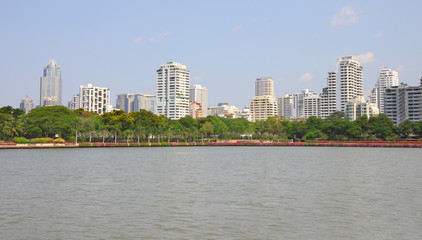 Capital buildings of city waterfront.