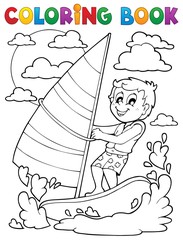 Coloring book water sport theme 1