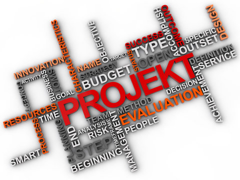 Project Word cloud over white background