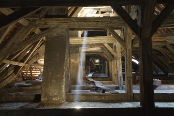 old roof, old attic - obrazy, fototapety, plakaty