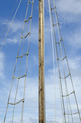 Rigging and mast on yacht