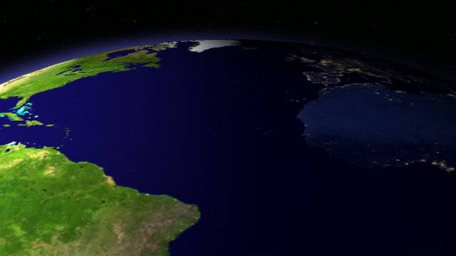 Detalle del d&iacute;a y noche de la Tierra girando