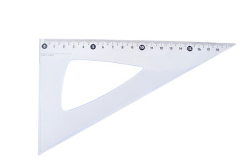 close up of rulers school supplies on white background