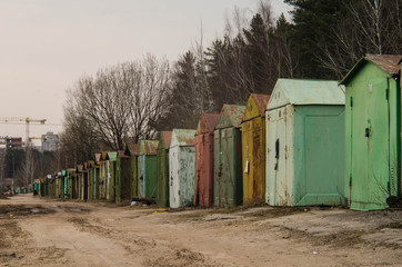Obraz na płótnie Canvas Metal garages from soviet era in Vilnius