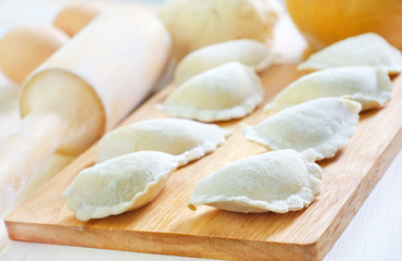Fototapeta na wymiar ingredients for dough and dumpling