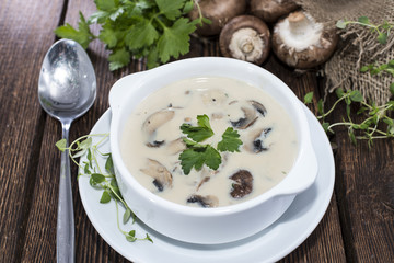 Portion of Mushroom Soup