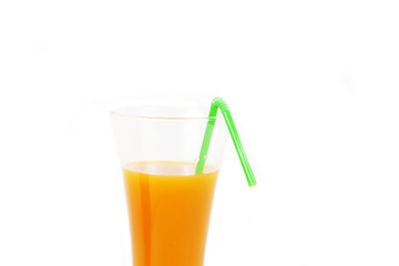 Glass of orange juice  and orange and kiw