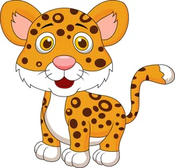 Cercles muraux Zoo Dessin animé mignon bébé jaguar