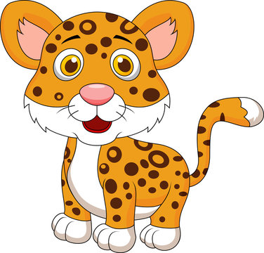 Cute baby jaguar cartoon