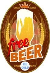 Cercles muraux Poster vintage signe de bière gratuit, illustration vectorielle