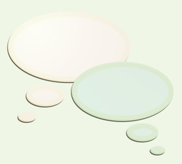 white paper speech bubbles