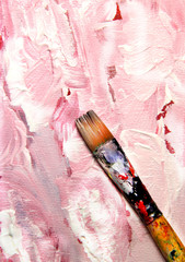 Vivid strokes and paintbrush