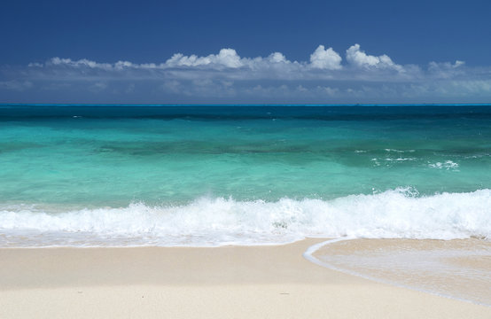 A desert beach of Little Exuma, Bahamas