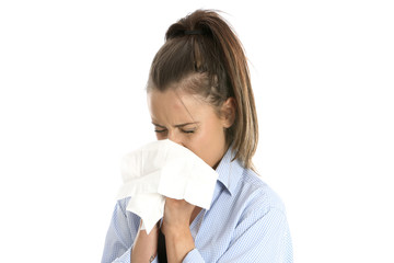 Model Released. Woman Sneezing