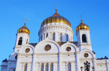 Fototapeta premium Christ the Savior Church in Moscow, Russia, at dawn.