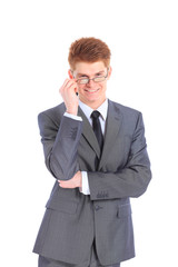 The young handsome businessman isolated