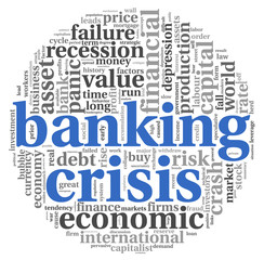 Obraz premium Banking crisis concept on white
