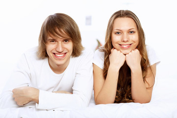 Young couple at home