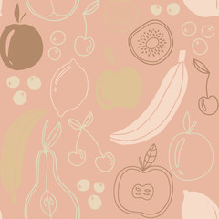 Seamless fruits pattern.