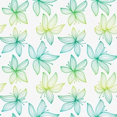 Papier Peint photo Plantes tropicales Beautiful gradient seamless pattern with lily.