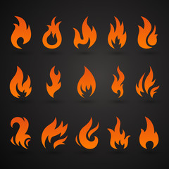 Vector Illustration of Abstract Fire Icons