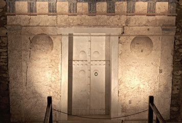 Ancient Macedonian tomb of king Philip at Vergina in Greece