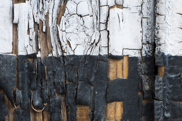 Old cracked paint on boards