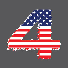 Flag of USA alphabet - 4
