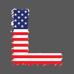 Flag of USA alphabet - L