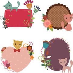 Cats retro stickers
