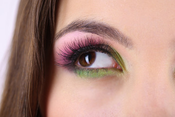 Obraz premium Beautiful female eye with bright make-up