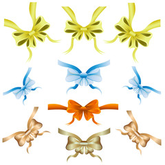 Set of colored ribbons for decoration