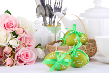 Place setting for Easter close up