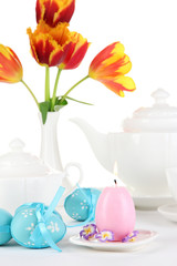 Place setting for Easter close up