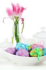 Place setting for Easter close up