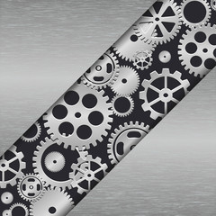 Technology metal background with gears.
