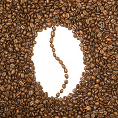 Bean shaped frame made of coffee beans