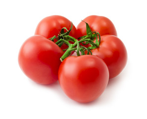 Bunch of red tomato over white background