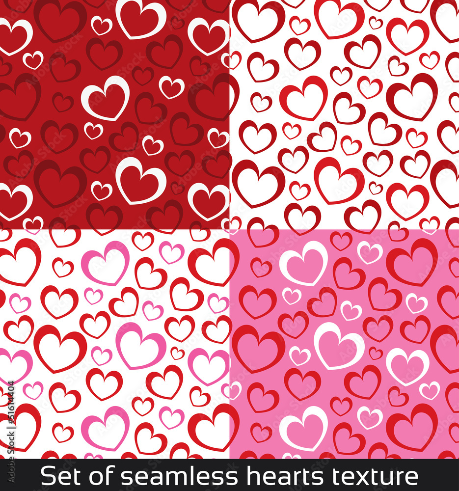 Poster seamless vector pattern with colorful hearts.