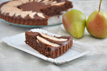 Schokoladen Birnen Tarte