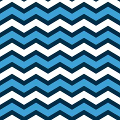 Cercles muraux Zigzag Modèle sans couture de chevron abstrait en bleu et blanc, vecteur