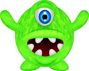 Selbstklebende Fototapeten lustiges grünes Monster © ciawitaly